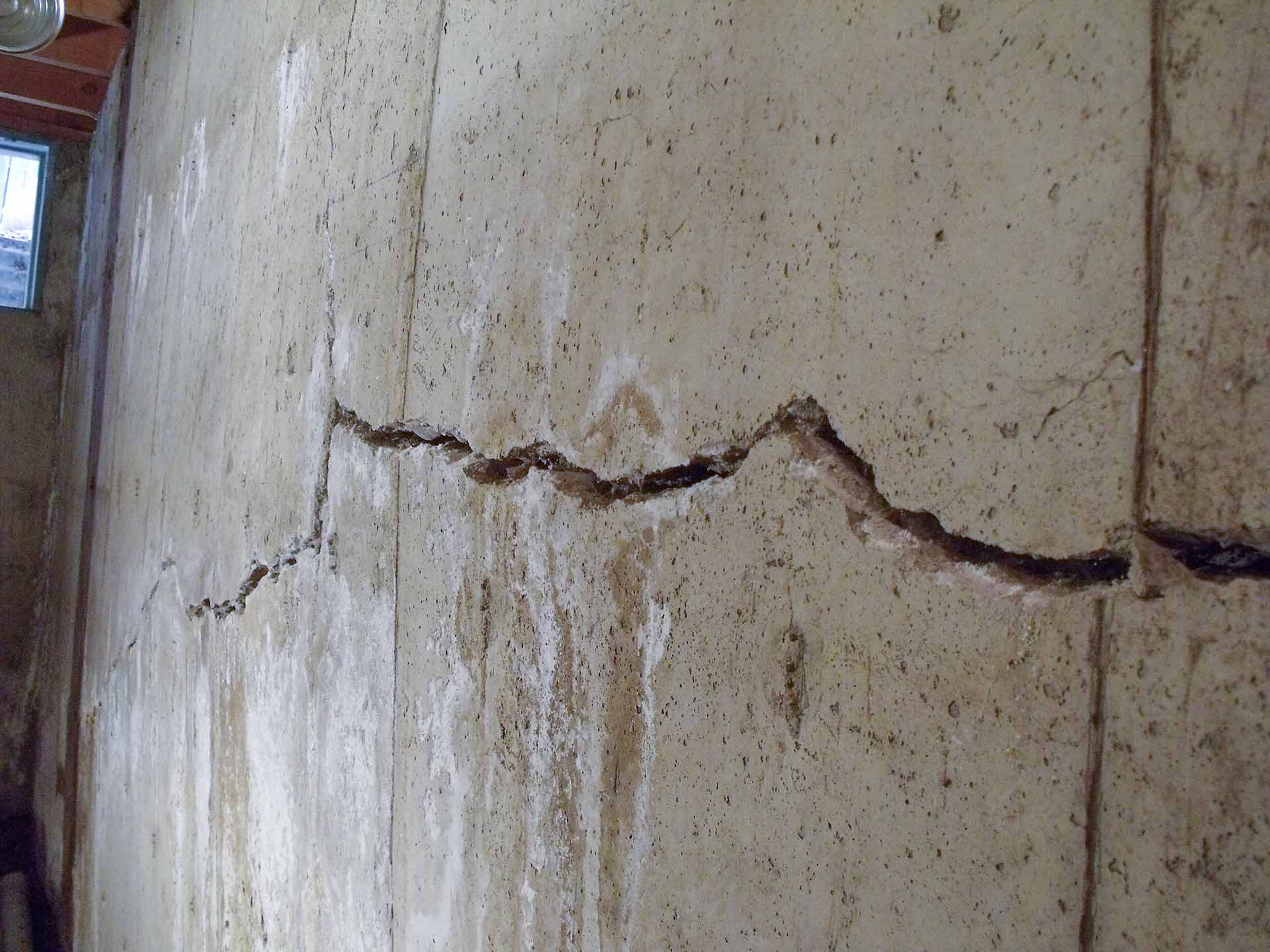 cracked and bowing foundation wall